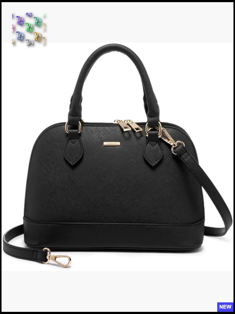 Classic Faux Leather Satchel Crossbody Bag Elegant Minimal Chic Adjustable Strap